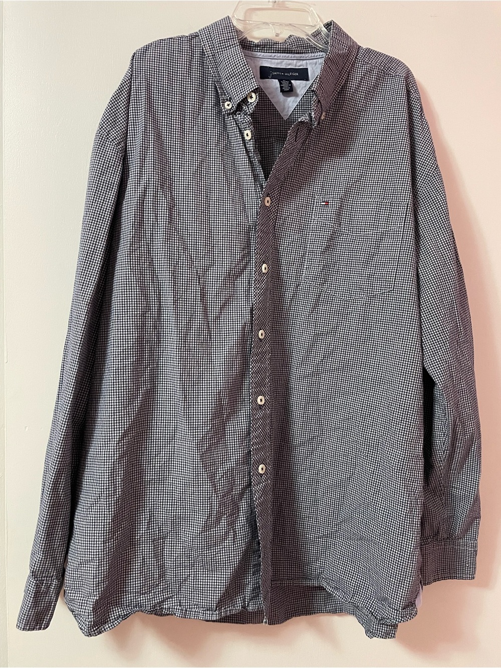 Tommy Hilfiger Men's Blue Check Button-Down Shirt